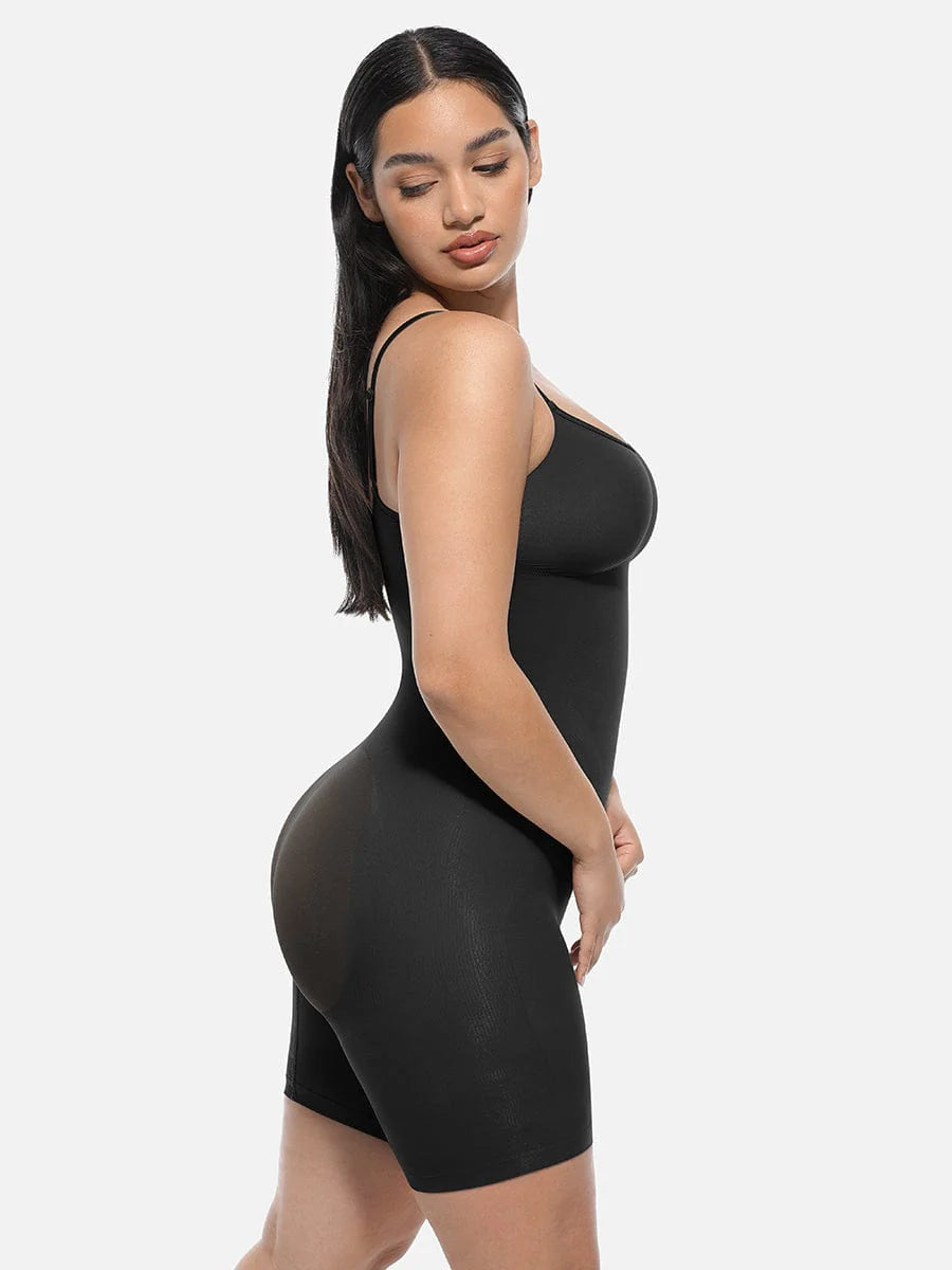 Blooming Body black postpartum full body shaper adjustable straps — side view